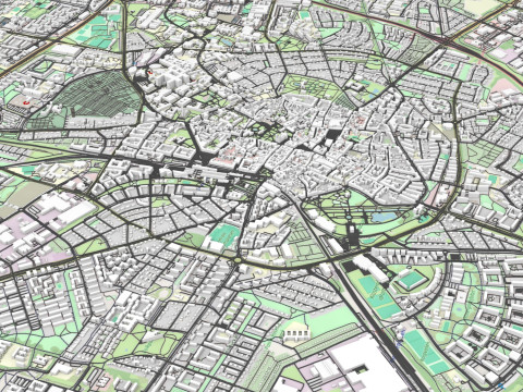 Cityscape Lund Sweden 3D Модель
