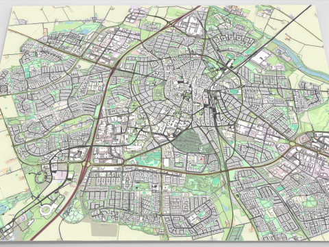 Cityscape Lund Sweden 3D Модель