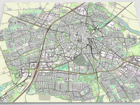 Pejzaż miejski Lund Szwecja Model 3D
