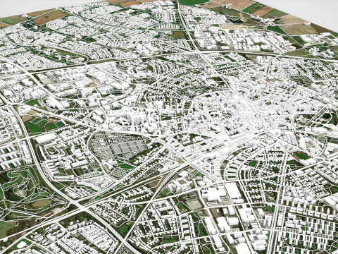 Cityscape Lund Sweden 3D Модель