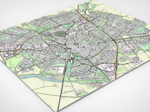 Cityscape Lund Sweden 3D Модель