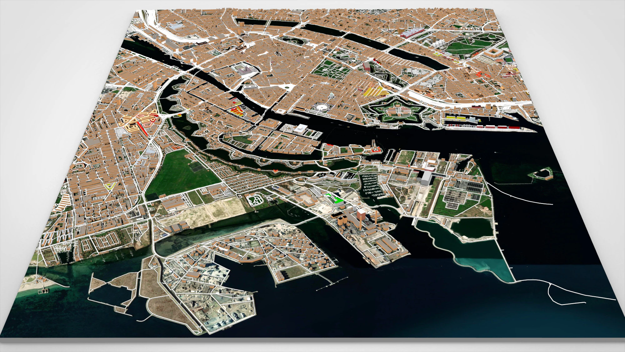Cityscape Copenhagen Denmark 3D Model .c4d .max .obj .3ds .fbx .stl .blend 