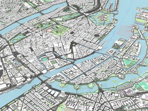 Cityscape Copenhagen Denmark 3D Model