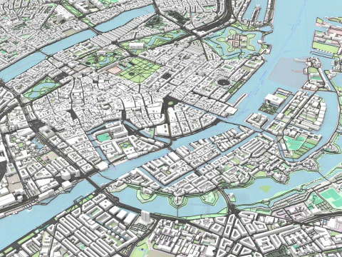 Cityscape Copenhagen Denmark 3D Model