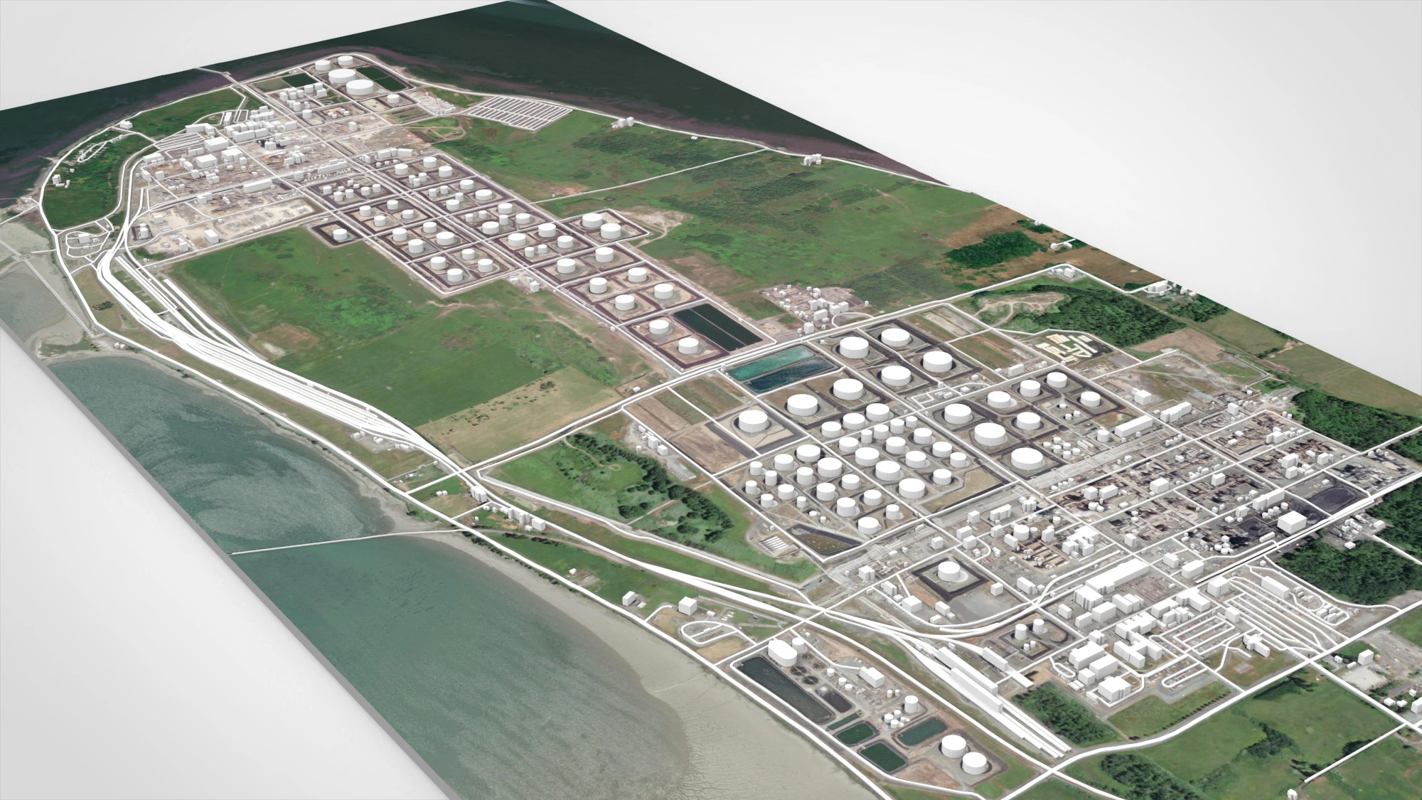 The Anacortes Refinery Washington United States 3D Model .c4d .max .obj .3ds .fbx .stl .blend 