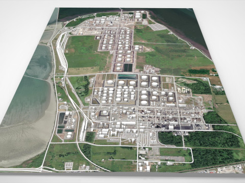 The Anacortes Refinery Washington United States 3D Model