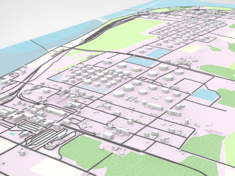 The Anacortes Refinery Washington United States 3D Model