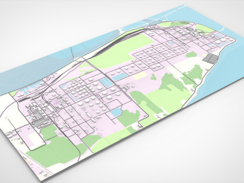 The Anacortes Refinery Washington United States 3D Model