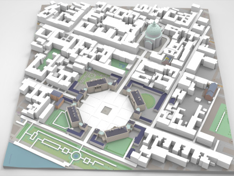 The Royal Palace Amalienborg Copenhagen Denmark 3D Model