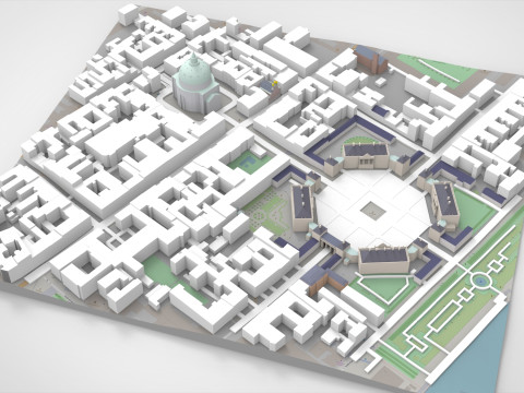 The Royal Palace Amalienborg Copenhagen Denmark 3D Model
