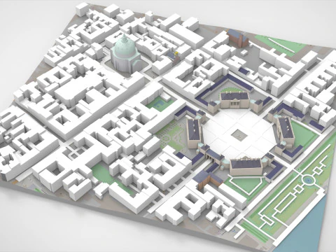 The Royal Palace Amalienborg Copenhagen Denmark 3D Model
