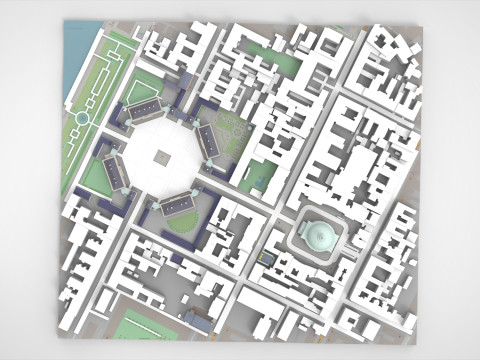 The Royal Palace Amalienborg Copenhagen Denmark 3D Model