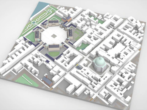 The Royal Palace Amalienborg Copenhagen Denmark 3D Model