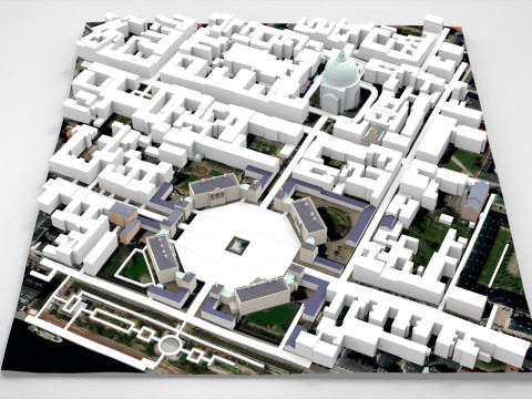 The Royal Palace Amalienborg Copenhagen Denmark 3D Model