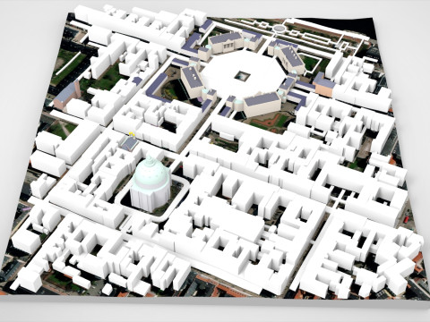 The Royal Palace Amalienborg Copenhagen Denmark 3D Model