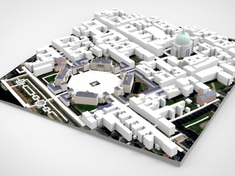 The Royal Palace Amalienborg Copenhagen Denmark 3D Model