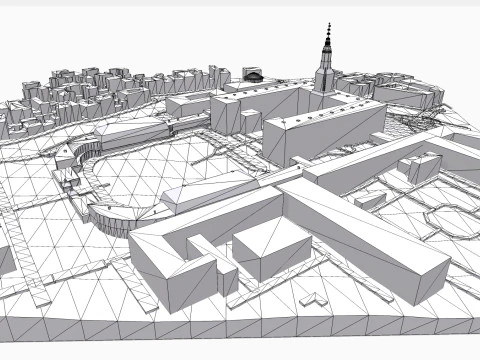 The Royal Palace Amalienborg Copenhagen Denmark 3D Model