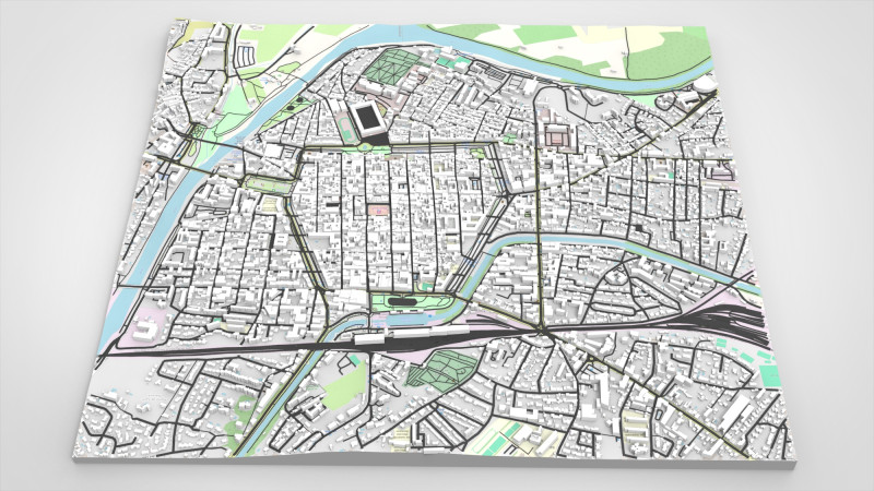 Cityscape Carcassonne France 3D Model .c4d .max .obj .3ds .fbx .stl .blend 