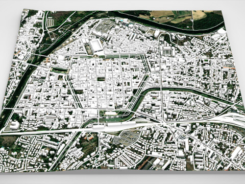 Cityscape Carcassonne France 3D Model