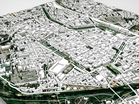 Cityscape Carcassonne France 3D Model