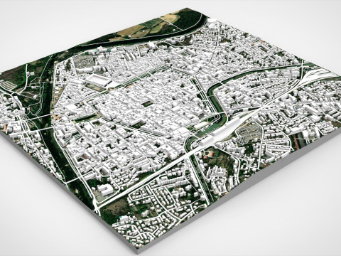 Cityscape Carcassonne France 3D Model