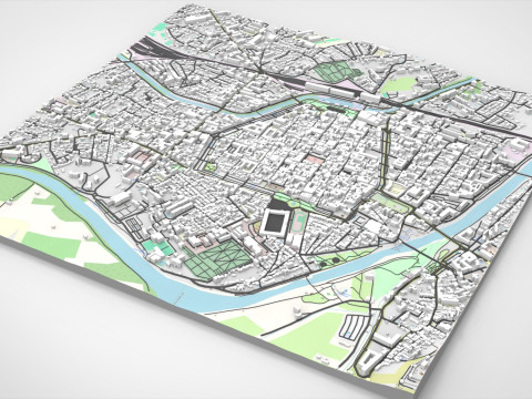 Cityscape Carcassonne France 3D Model