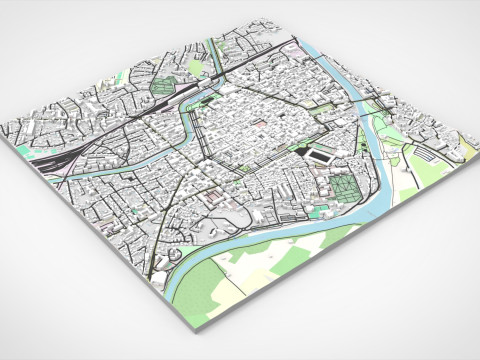 Cityscape Carcassonne France 3D Model