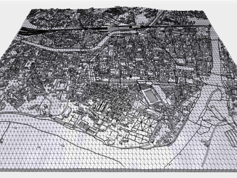 Cityscape Carcassonne France 3D Model