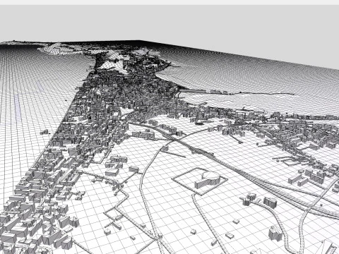 Stadtbild Milazzo Italien 3D Modell
