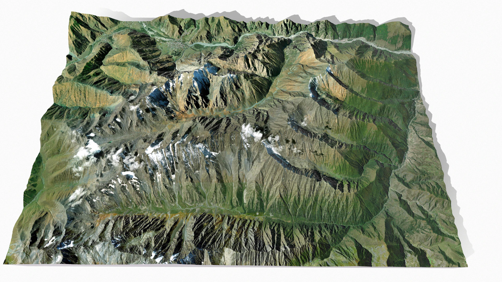 Mountain landscape Mount Shan Caucasus Mountains 3D Model .c4d .max .obj .3ds .fbx .stl .blend 