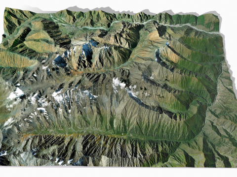 Mountain landscape Mount Shan Caucasus Mountains 3D Model
