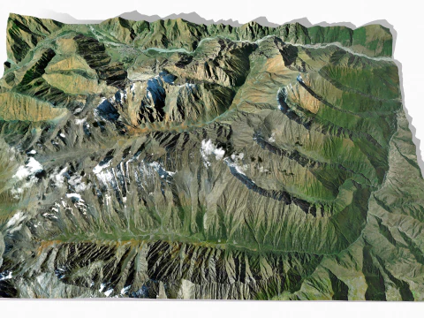 Krajobraz g&oacute;rski Mount Shan Kaukaz Model 3D