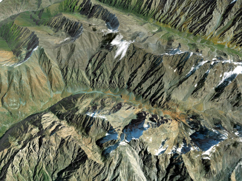 Mountain landscape Mount Shan Caucasus Mountains 3D Model