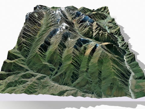 Mountain landscape Mount Shan Caucasus Mountains 3D Model