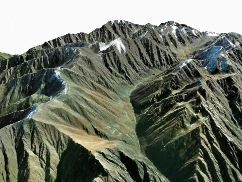 Mountain landscape Mount Shan Caucasus Mountains 3D Model