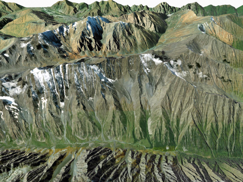 Mountain landscape Mount Shan Caucasus Mountains 3D Model