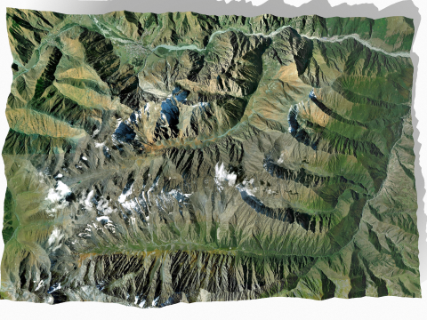 Mountain landscape Mount Shan Caucasus Mountains 3D Model