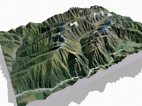 Mountain landscape Mount Shan Caucasus Mountains 3D Model