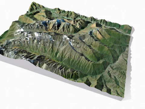 Mountain landscape Mount Shan Caucasus Mountains 3D Model