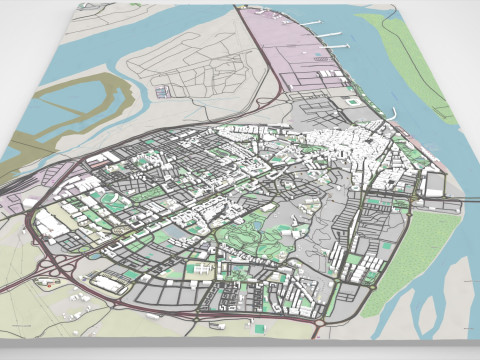 Cityscape Huelva Spain 3D Model