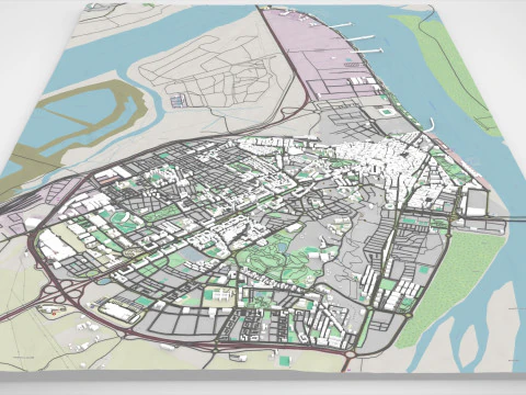 Paysage urbain Huelva Espagne Modèle 3D