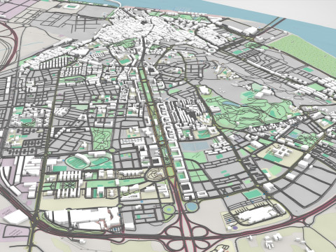 Cityscape Huelva Spain 3D Model