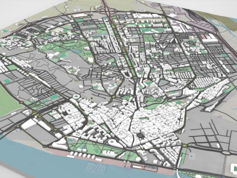 Cityscape Huelva Spain 3D Model