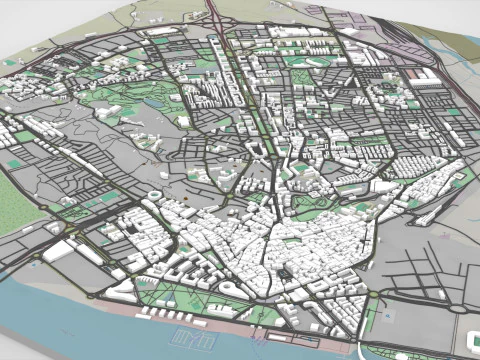 Cityscape Huelva Spain 3D Model