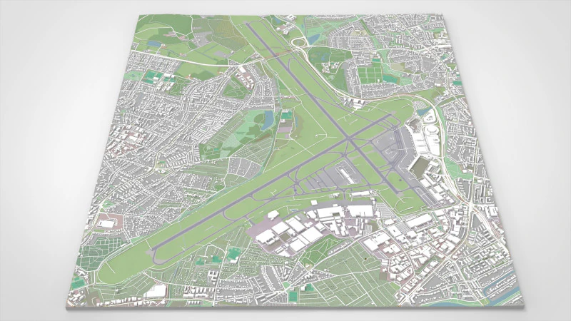 International airport Hamburg Germany 3D Model .c4d .max .obj .3ds .fbx .stl .blend 