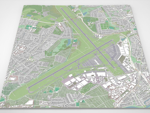 International airport Hamburg Germany 3D Model