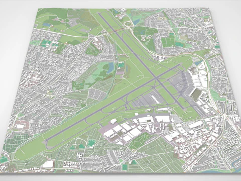 Międzynarodowe lotnisko Hamburg Niemcy Model 3D