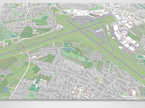 International airport Hamburg Germany 3D 모델