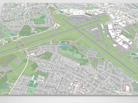 International airport Hamburg Germany 3D Model