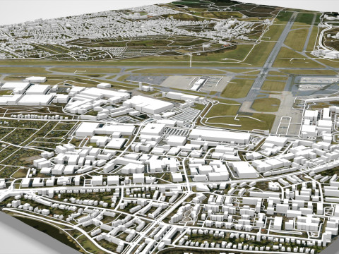 International airport Hamburg Germany 3D 모델